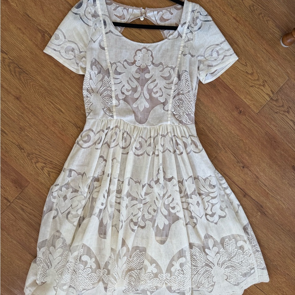 Anthropologie IVOIRE DRESS by Tracy Reese Ivory Lace Portrait Size 10 Women's